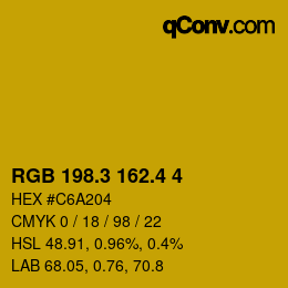 カラーコード: RGB 198.3 162.4 4 | qconv.com