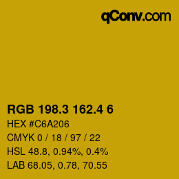 カラーコード: RGB 198.3 162.4 6 | qconv.com