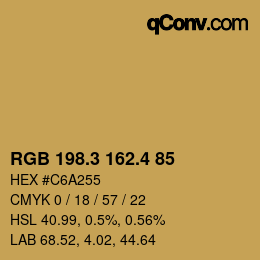 カラーコード: RGB 198.3 162.4 85 | qconv.com