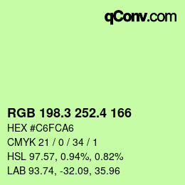 カラーコード: RGB 198.3 252.4 166 | qconv.com