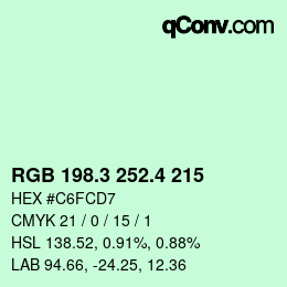 カラーコード: RGB 198.3 252.4 215 | qconv.com