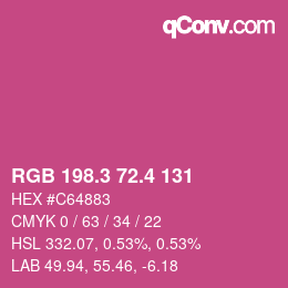 カラーコード: RGB 198.3 72.4 131 | qconv.com