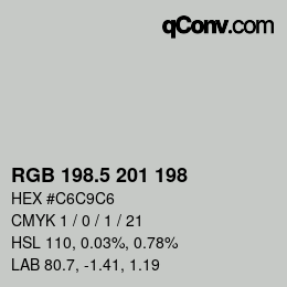 Color code: RGB 198.5 201 198 | qconv.com