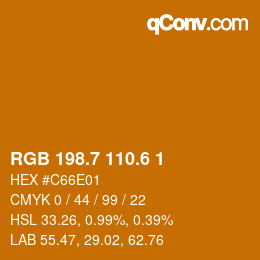 カラーコード: RGB 198.7 110.6 1 | qconv.com