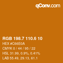 カラーコード: RGB 198.7 110.6 10 | qconv.com