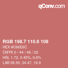 カラーコード: RGB 198.7 110.6 108 | qconv.com