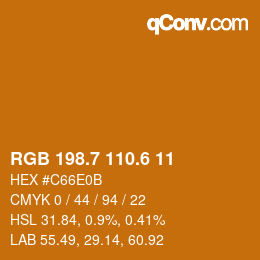 カラーコード: RGB 198.7 110.6 11 | qconv.com