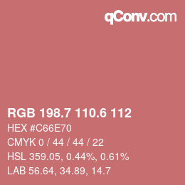 カラーコード: RGB 198.7 110.6 112 | qconv.com
