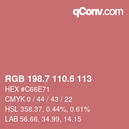 カラーコード: RGB 198.7 110.6 113 | qconv.com
