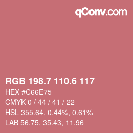 カラーコード: RGB 198.7 110.6 117 | qconv.com