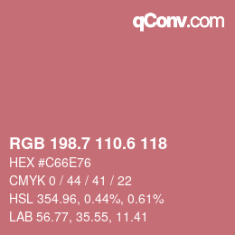 カラーコード: RGB 198.7 110.6 118 | qconv.com