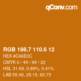 カラーコード: RGB 198.7 110.6 12 | qconv.com
