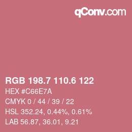 カラーコード: RGB 198.7 110.6 122 | qconv.com