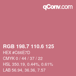 カラーコード: RGB 198.7 110.6 125 | qconv.com