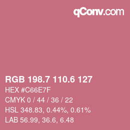 カラーコード: RGB 198.7 110.6 127 | qconv.com