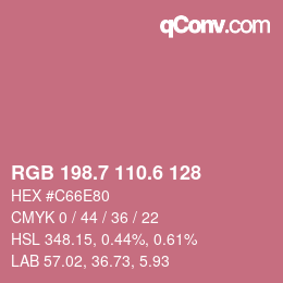 カラーコード: RGB 198.7 110.6 128 | qconv.com
