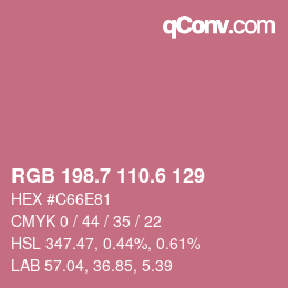 カラーコード: RGB 198.7 110.6 129 | qconv.com
