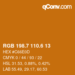 カラーコード: RGB 198.7 110.6 13 | qconv.com