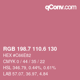 カラーコード: RGB 198.7 110.6 130 | qconv.com