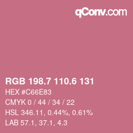 カラーコード: RGB 198.7 110.6 131 | qconv.com