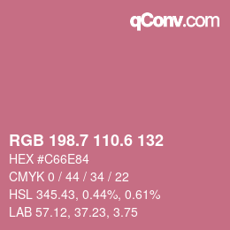 カラーコード: RGB 198.7 110.6 132 | qconv.com