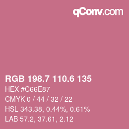 カラーコード: RGB 198.7 110.6 135 | qconv.com
