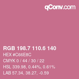 カラーコード: RGB 198.7 110.6 140 | qconv.com