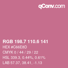 カラーコード: RGB 198.7 110.6 141 | qconv.com