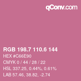 カラーコード: RGB 198.7 110.6 144 | qconv.com