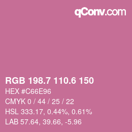 カラーコード: RGB 198.7 110.6 150 | qconv.com