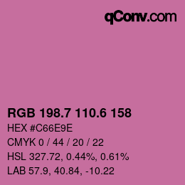 カラーコード: RGB 198.7 110.6 158 | qconv.com