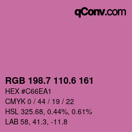 カラーコード: RGB 198.7 110.6 161 | qconv.com