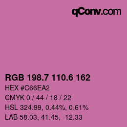 カラーコード: RGB 198.7 110.6 162 | qconv.com