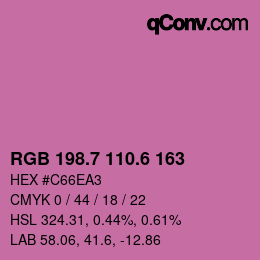 カラーコード: RGB 198.7 110.6 163 | qconv.com