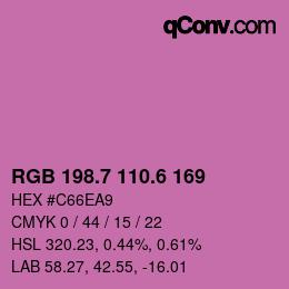 カラーコード: RGB 198.7 110.6 169 | qconv.com