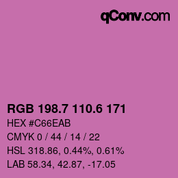 カラーコード: RGB 198.7 110.6 171 | qconv.com