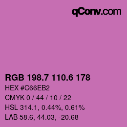 カラーコード: RGB 198.7 110.6 178 | qconv.com