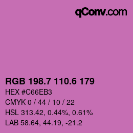 カラーコード: RGB 198.7 110.6 179 | qconv.com