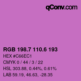 カラーコード: RGB 198.7 110.6 193 | qconv.com