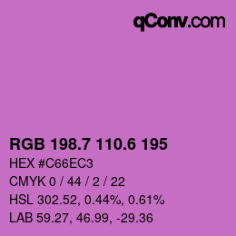 カラーコード: RGB 198.7 110.6 195 | qconv.com
