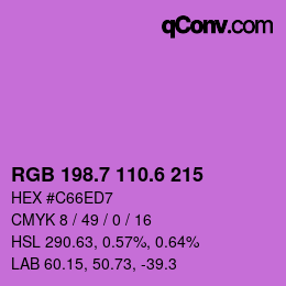 カラーコード: RGB 198.7 110.6 215 | qconv.com