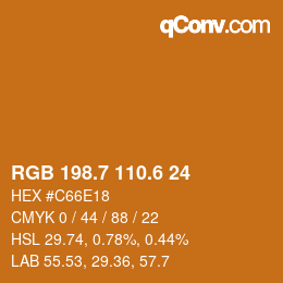 カラーコード: RGB 198.7 110.6 24 | qconv.com