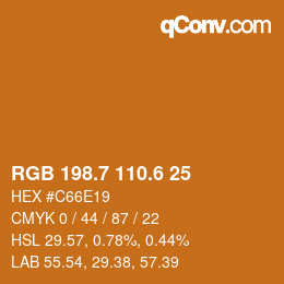 カラーコード: RGB 198.7 110.6 25 | qconv.com