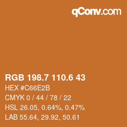 カラーコード: RGB 198.7 110.6 43 | qconv.com