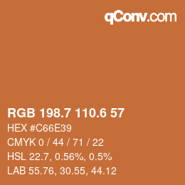 カラーコード: RGB 198.7 110.6 57 | qconv.com