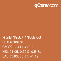 カラーコード: RGB 198.7 110.6 63 | qconv.com