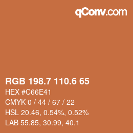 カラーコード: RGB 198.7 110.6 65 | qconv.com