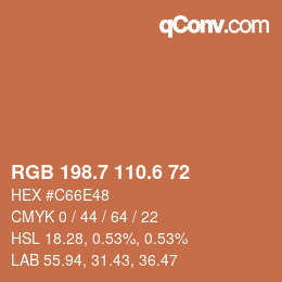 カラーコード: RGB 198.7 110.6 72 | qconv.com