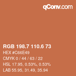 カラーコード: RGB 198.7 110.6 73 | qconv.com