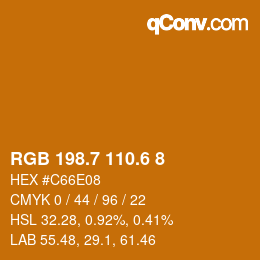 カラーコード: RGB 198.7 110.6 8 | qconv.com